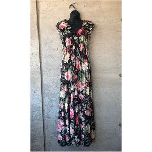 Floral maxi dress summer dress boho chic trendy flower print loose comfy
